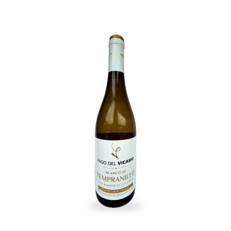 Garrafa de vinho branco espanhol Pago del Vicario Blanco de Tempranillo 2024