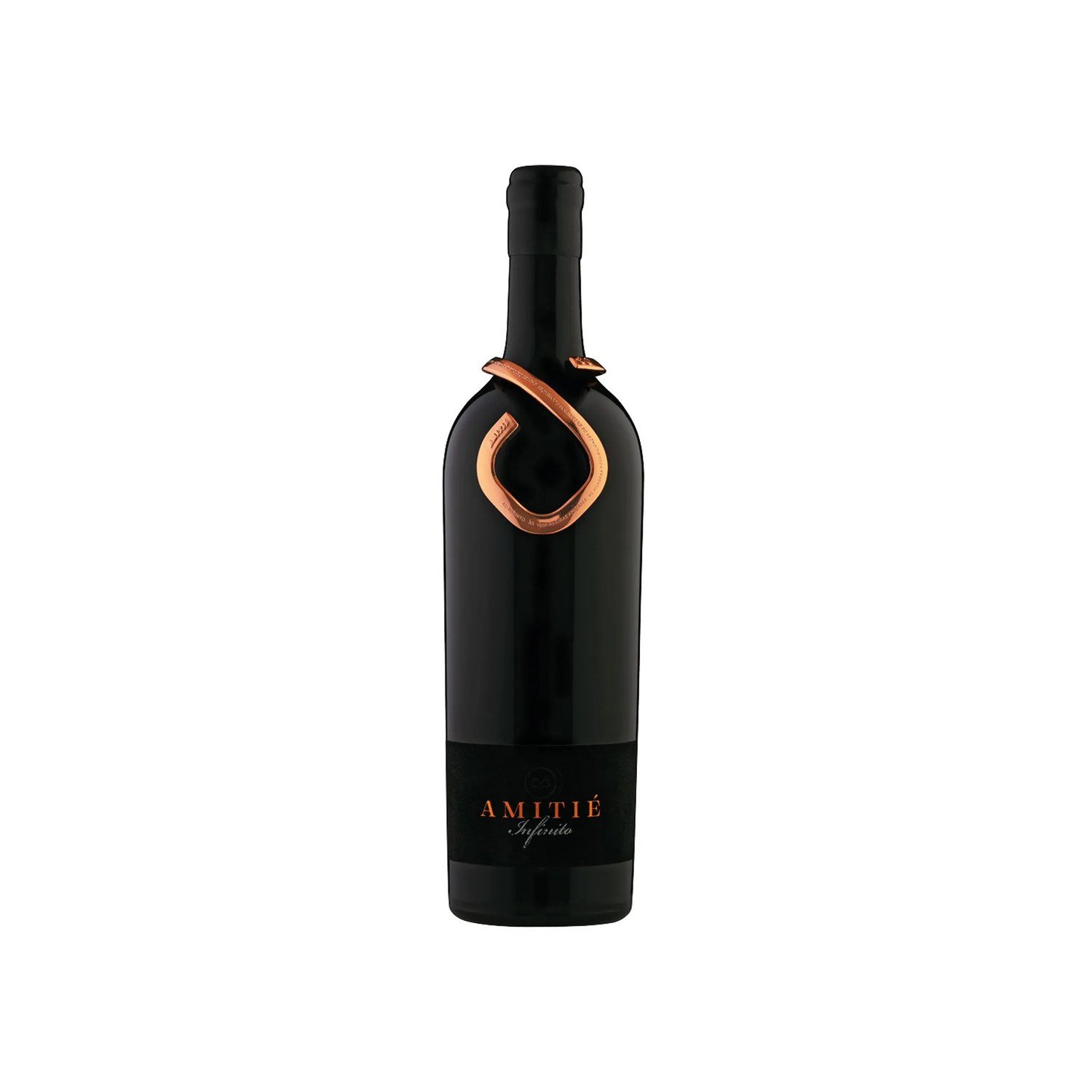 Garrafa do vinho Amitié Infinito 2023, blend de Cabernet Sauvignon e Merlot