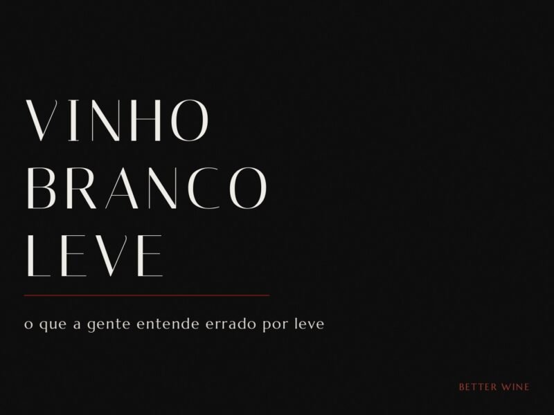 Capa do artigo Vinho branco leve, com o título em letras claras sobre fundo preto e um fio em vinho.