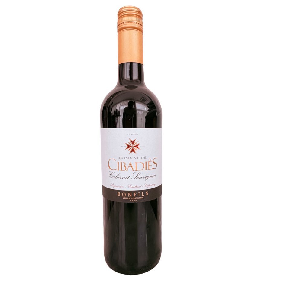 Garrafa de vinho tinto francês Domaine de Cibadies Cabernet Sauvignon IGP Pays d Oc