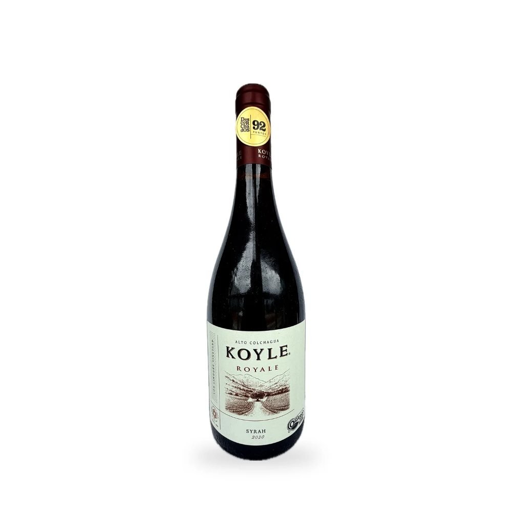 Garrafa de vinho tinto chileno Koyle Royale Orgânico Syrah 2020