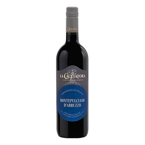 Garrafa de vinho tinto italiano La Cacciatora Montepulciano d Abruzzo 2023