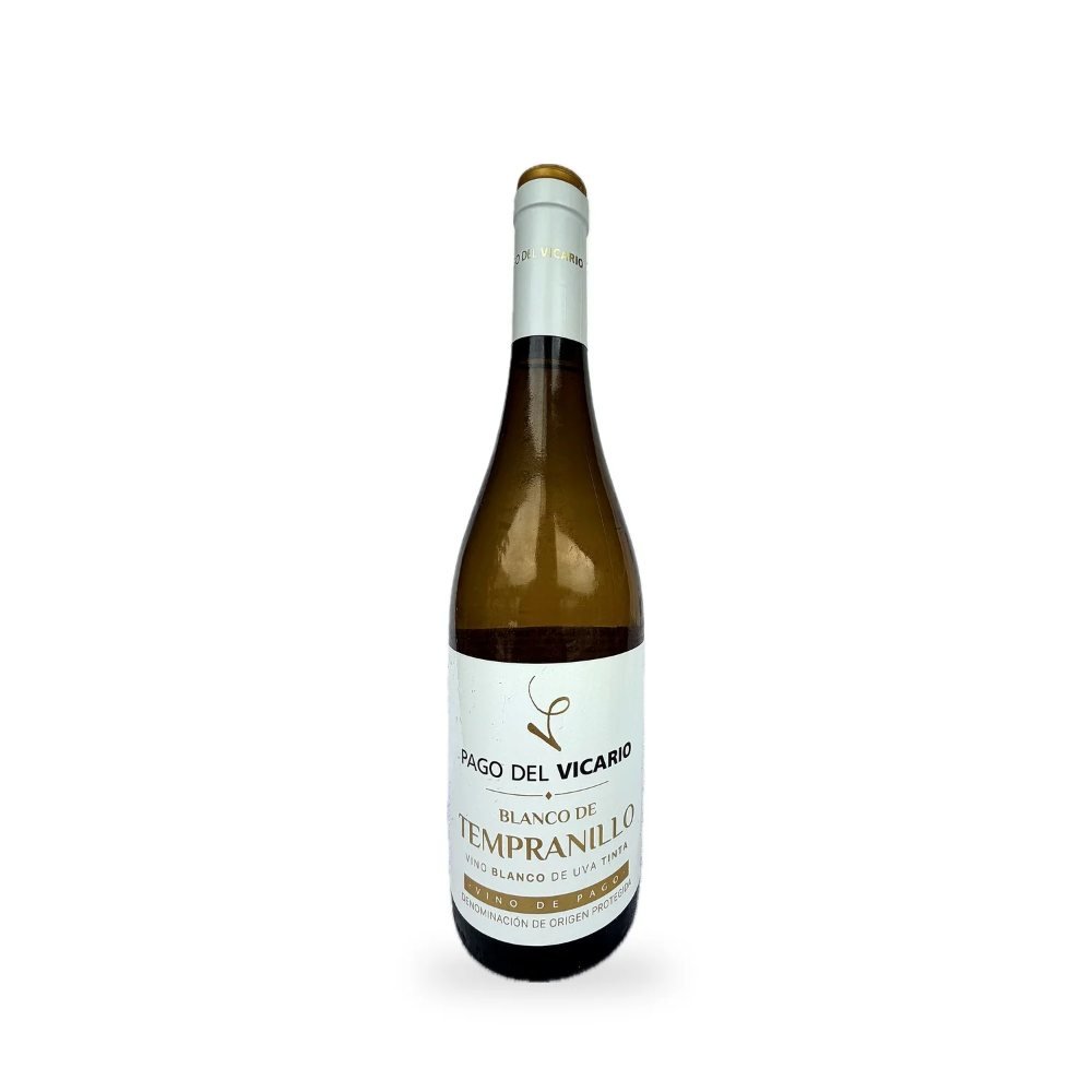 Garrafa de vinho branco espanhol Pago del Vicario Blanco de Tempranillo 2024
